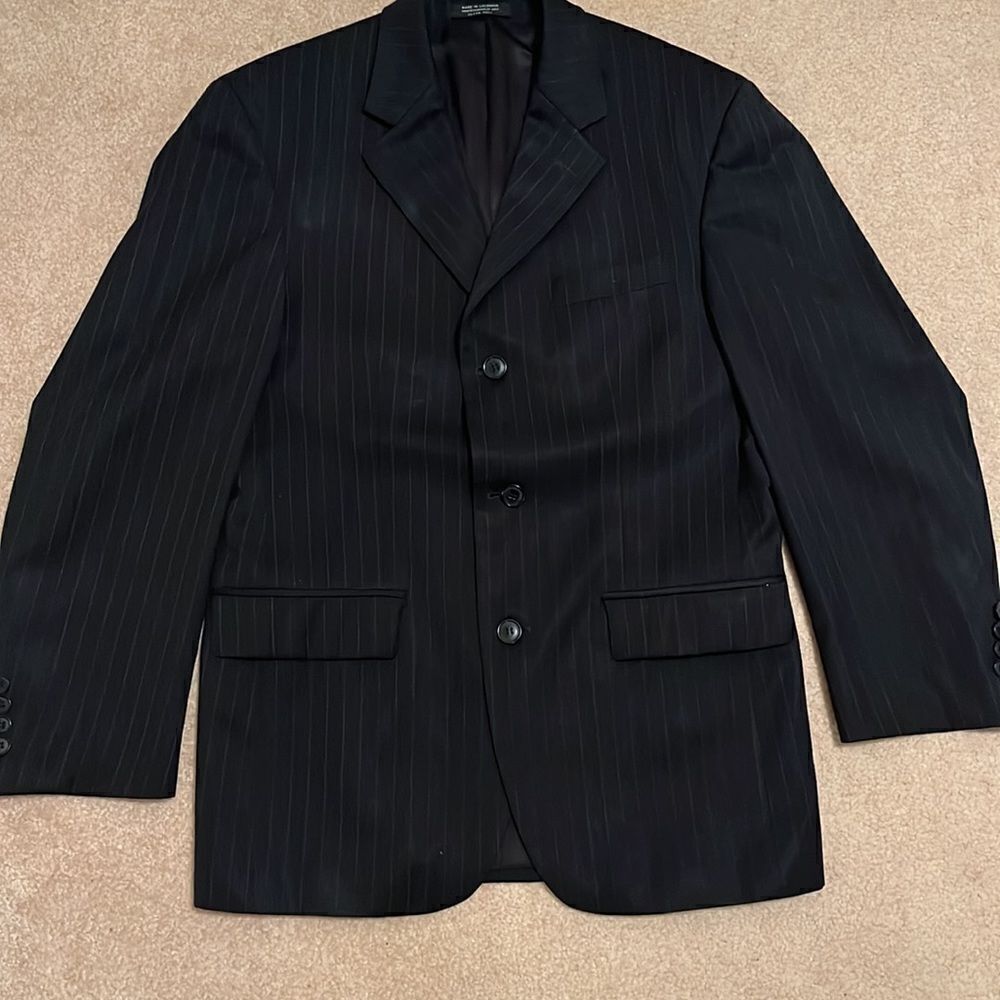 Museo ruffini italy black pinstripe blazer/Sports coat